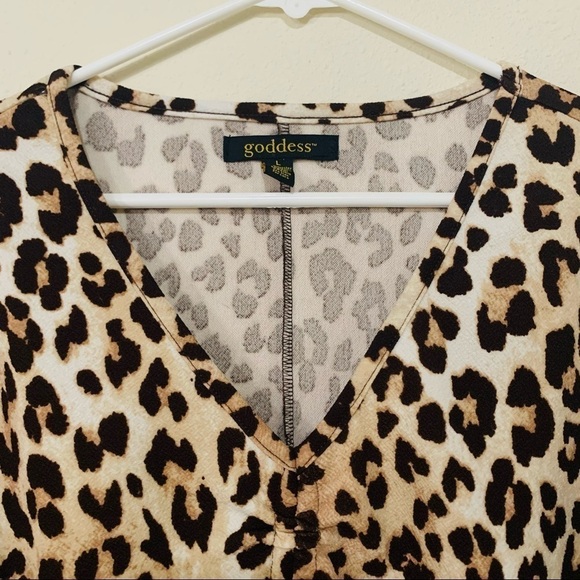 GODDESS leopard prints blouse women Sz L - Picture 8 of 8